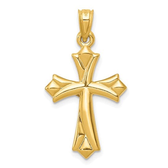 14k Yellow Gold Reversible Crucifix Cross Pendant