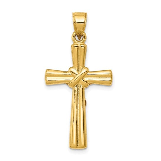 14k Yellow Gold Reversible Crucifix Cross Pendant