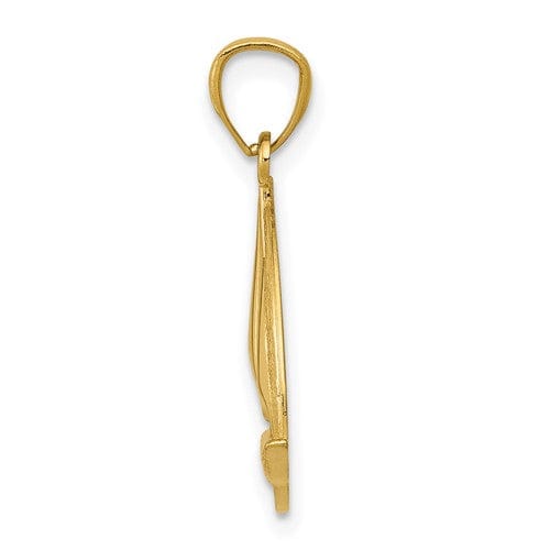 14k Yellow Gold Polished Finish Sailboat Pendant