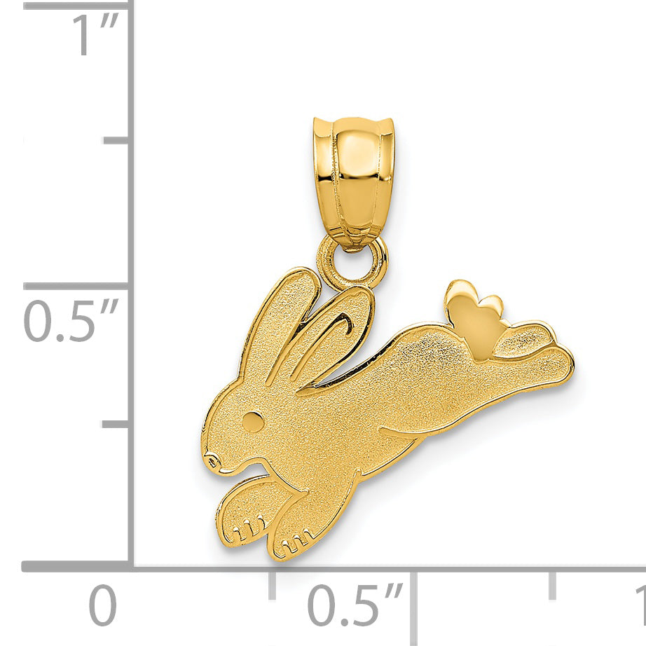14K Yellow Gold Rabbit Charm Pendant Pendant