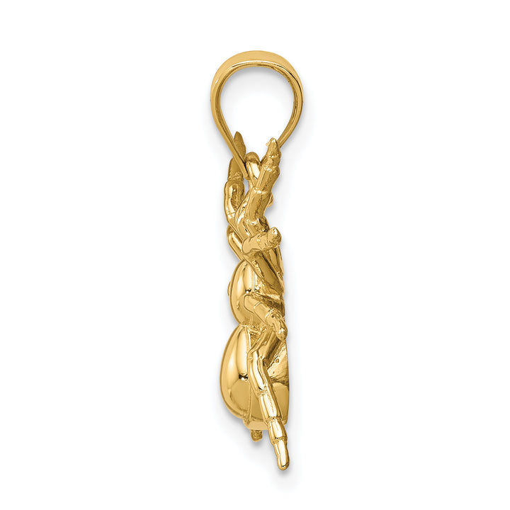 14K Yellow Gold Polished Finish Spider Charm Pendant