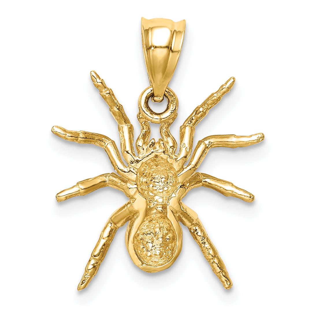 14K Yellow Gold Polished Finish Spider Charm Pendant