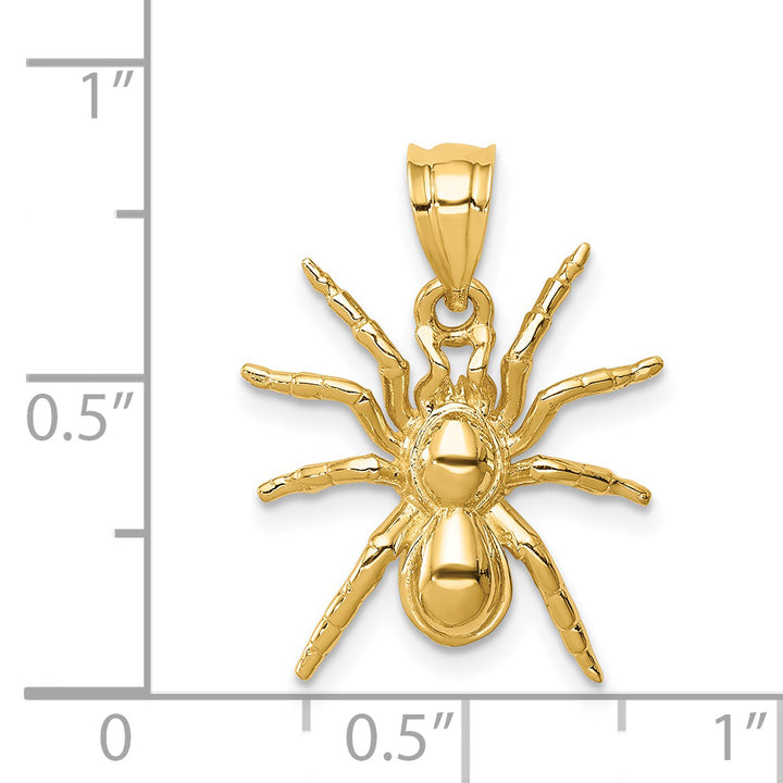 14K Yellow Gold Polished Finish Spider Charm Pendant
