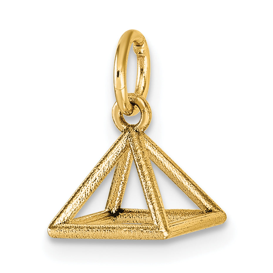 14K Yellow Gold Polished Rectangular Pyramid Shape Pendant