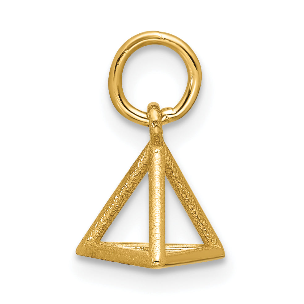 14K Yellow Gold Polished Triangular Pyramid Shape Pendant