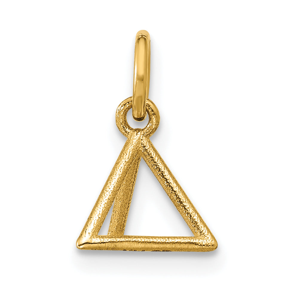 14K Yellow Gold Polished Triangular Pyramid Shape Pendant