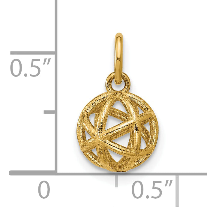 14K Yellow Gold Polished Sphere Shape Pendant
