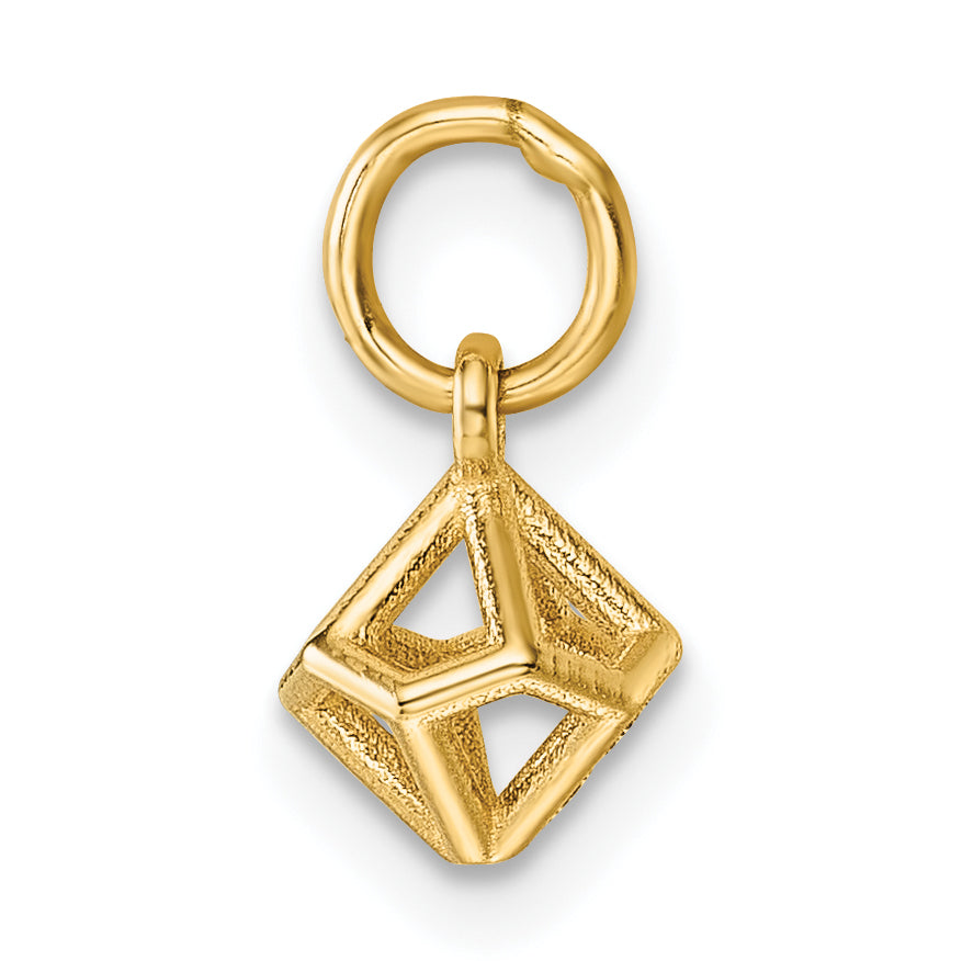 14K Yellow Gold Polished Dodecahedron Shape Pendant