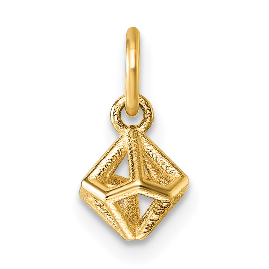 14K Yellow Gold Polished Dodecahedron Shape Pendant