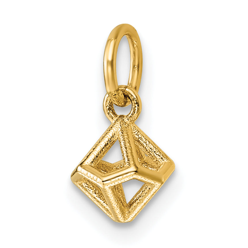 14K Yellow Gold Polished Dodecahedron Shape Pendant