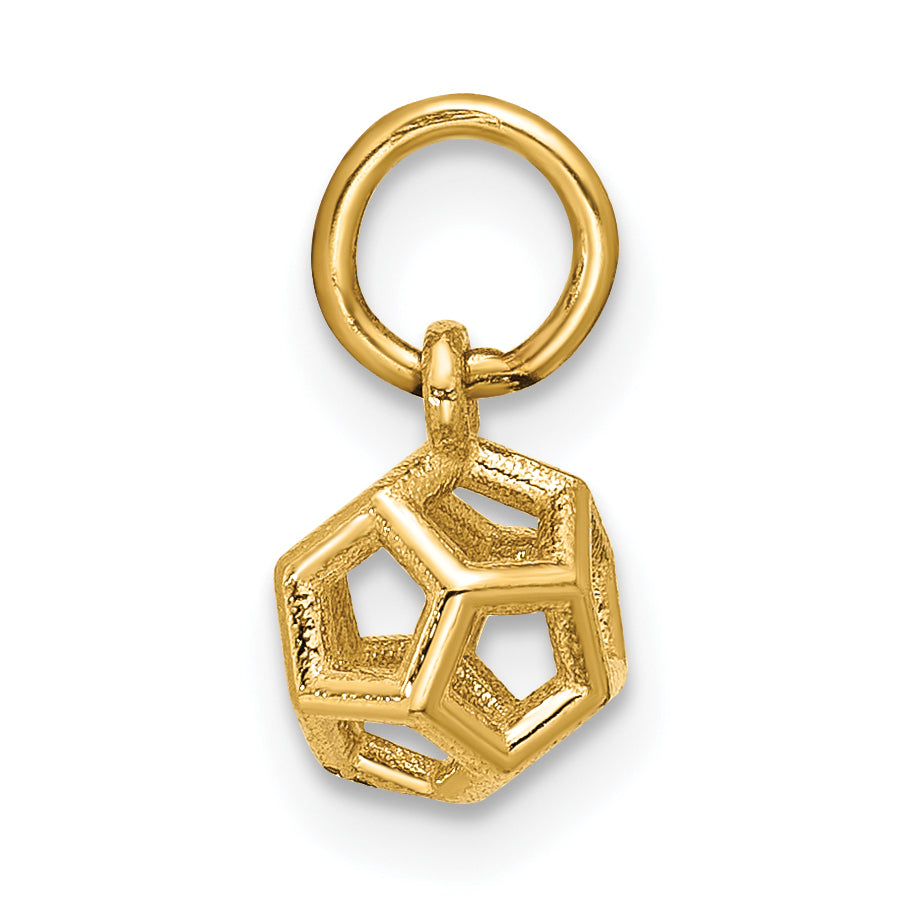 14K Yellow Gold Polished Icosahedron Shape Pendant