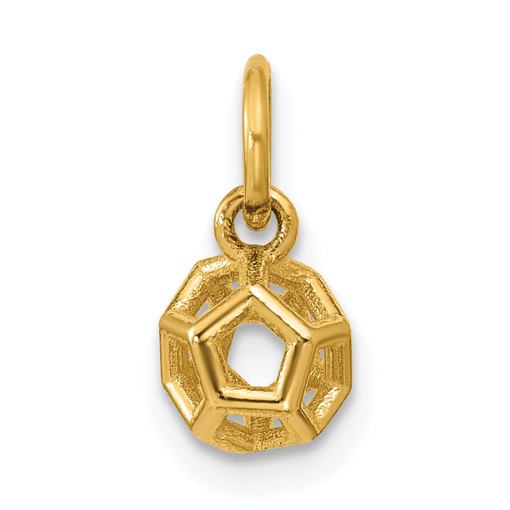 14K Yellow Gold Polished Icosahedron Shape Pendant