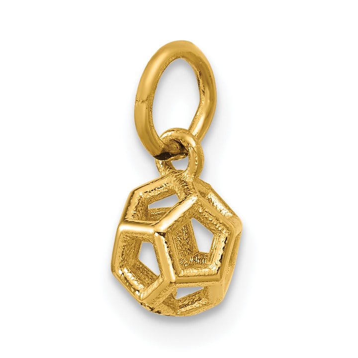 14K Yellow Gold Polished Icosahedron Shape Pendant
