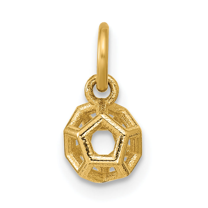14K Yellow Gold Polished Icosahedron Shape Pendant