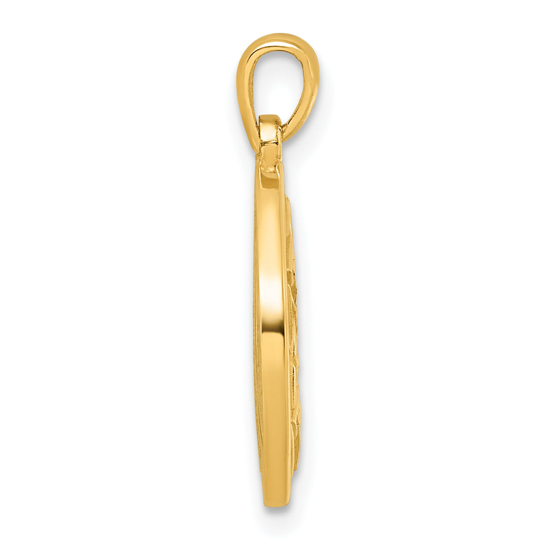 14K Yellow Gold Filigree Celtic Knot Hexagon Pendant