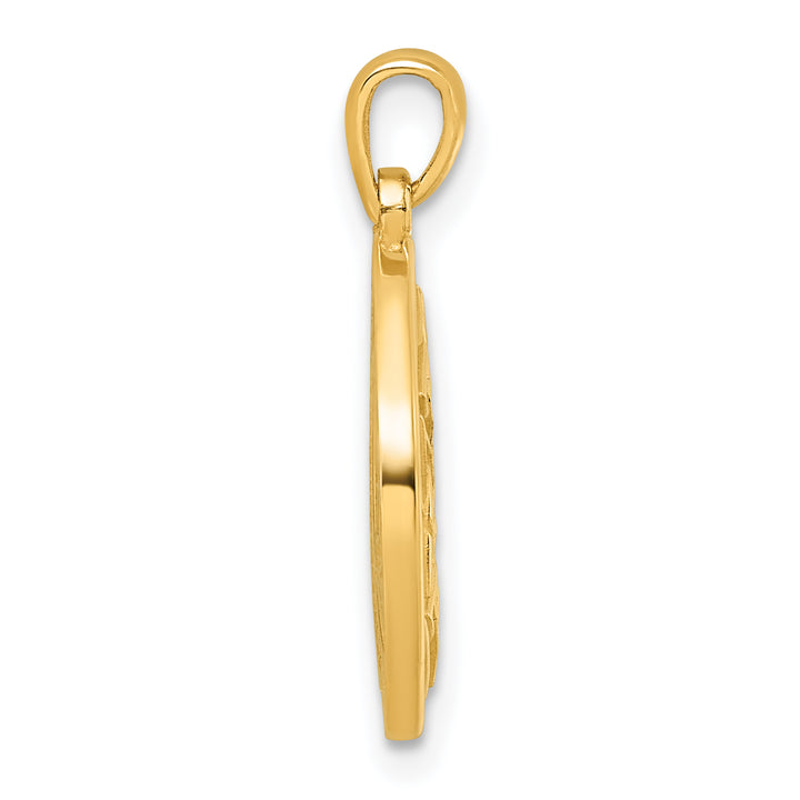 14K Yellow Gold Filigree Celtic Knot Hexagon Pendant