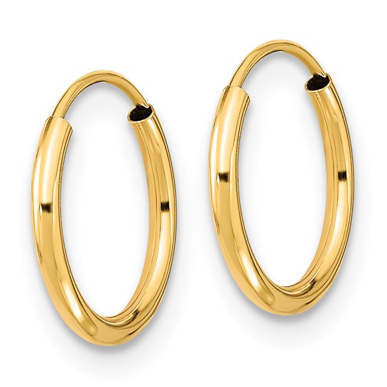 14k Yellow Gold Endless Hoop Earrings