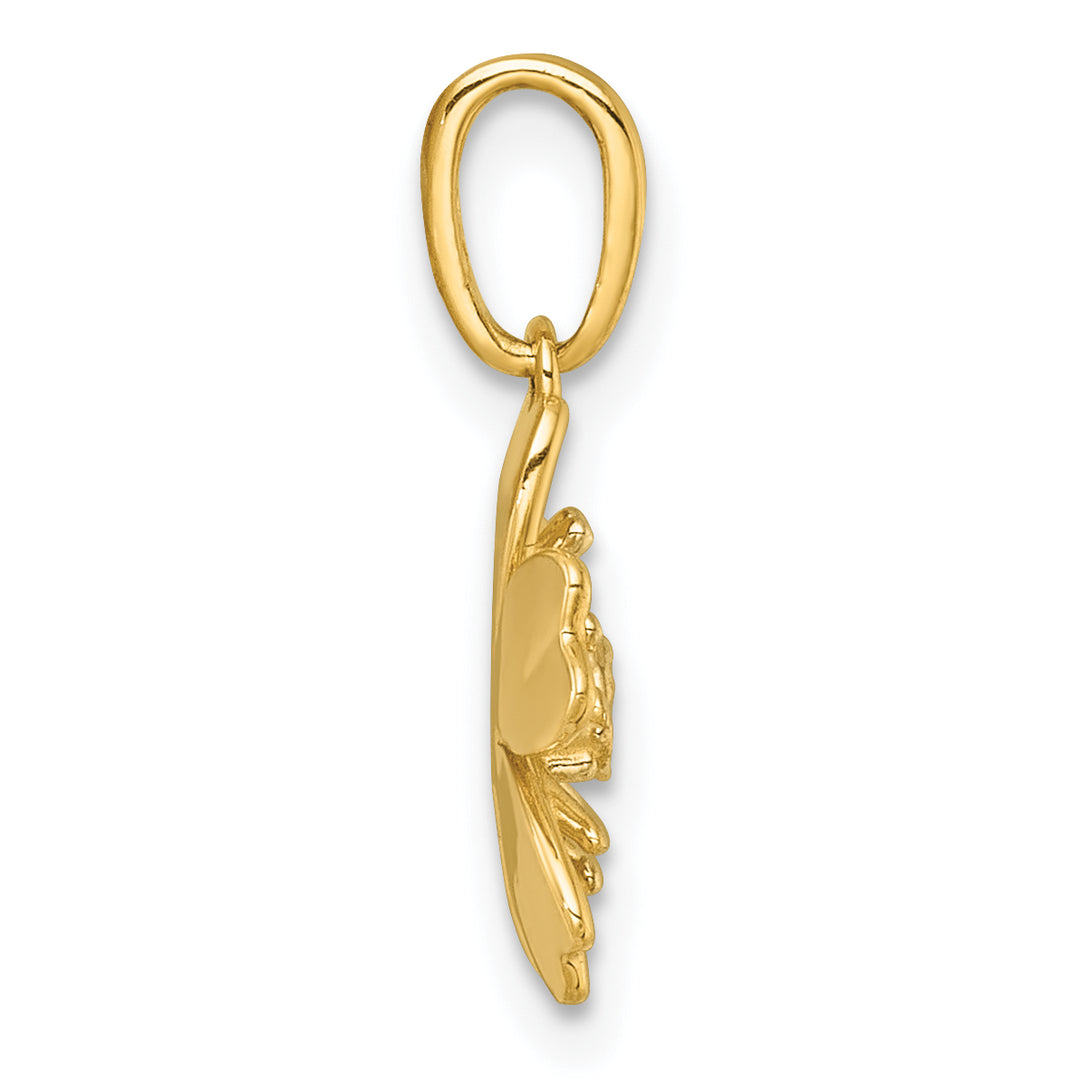 14k Yellow, White Gold Blooming Flower Charm Pendant