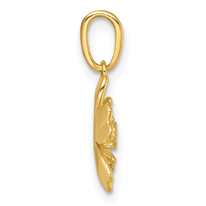 14k Yellow, White Gold Blooming Flower Charm Pendant