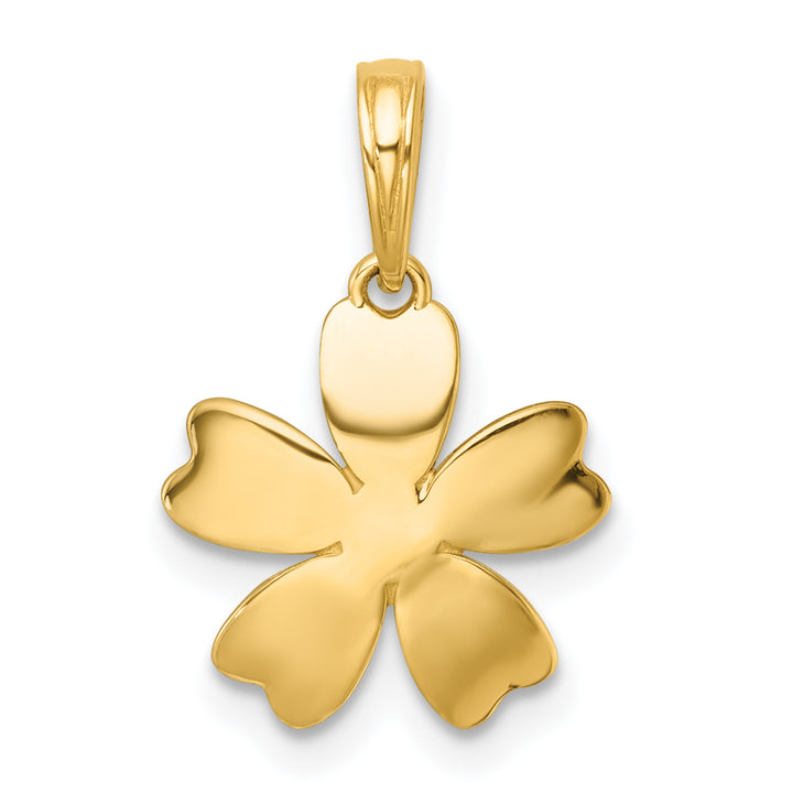 14k Yellow, White Gold Blooming Flower Charm Pendant