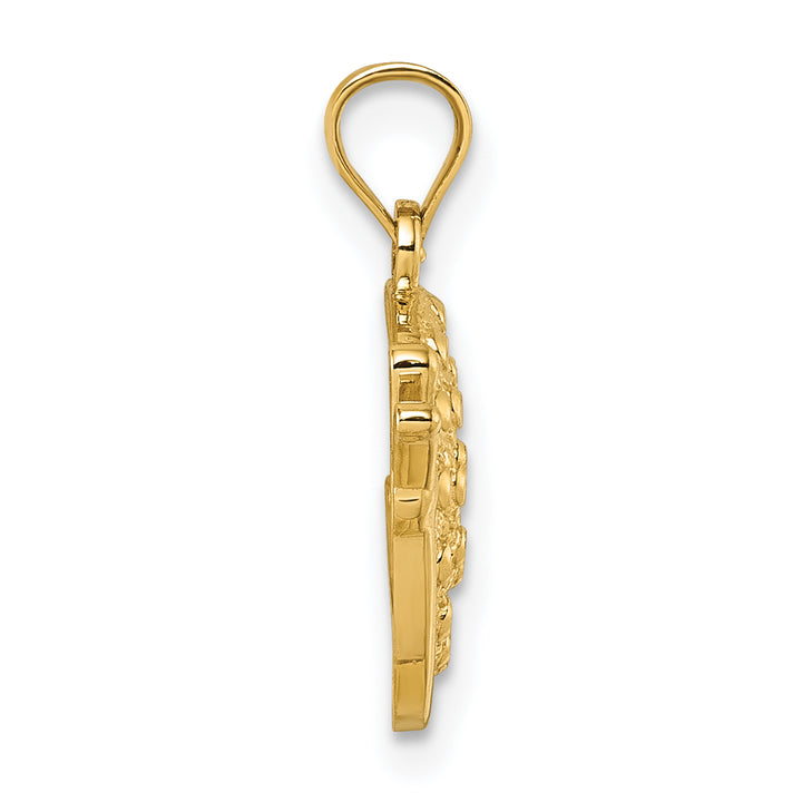 14k Yellow Gold Polished Textured D.C Snail Pendant