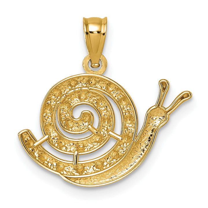 14k Yellow Gold Polished Textured D.C Snail Pendant