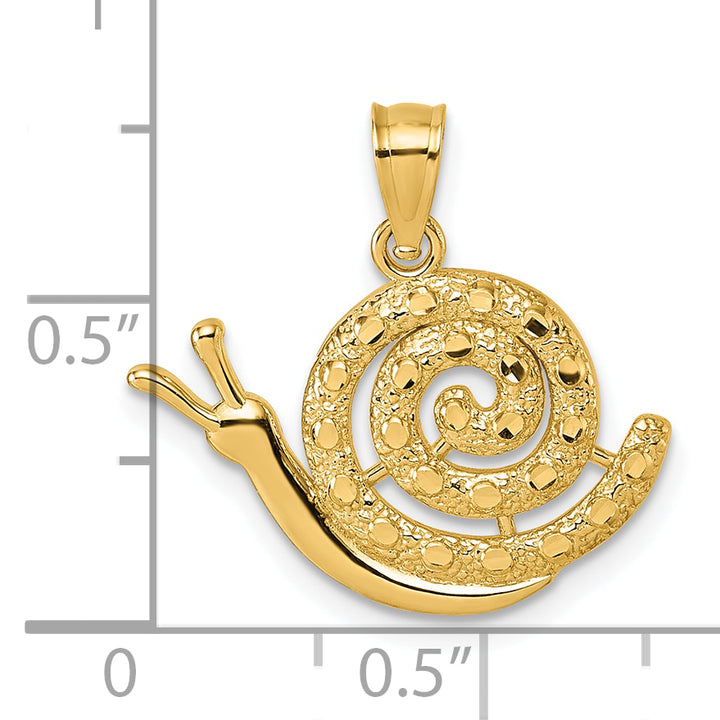 14k Yellow Gold Polished Textured D.C Snail Pendant