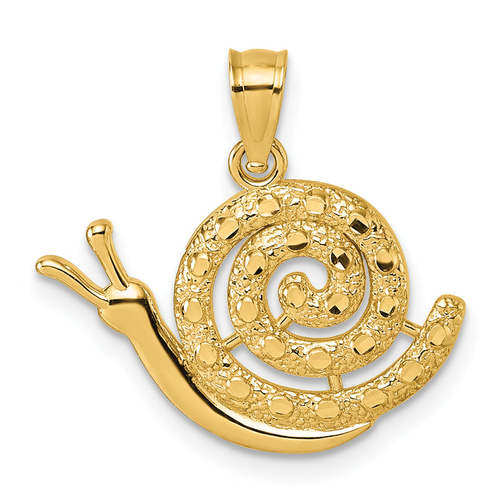 14k Yellow Gold Polished Textured D.C Snail Pendant