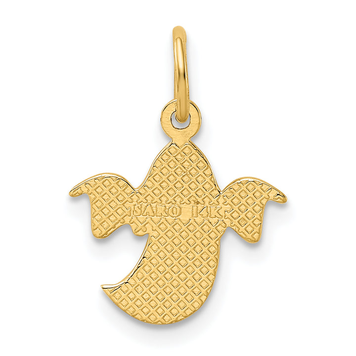 14k Yellow Gold Textured Finish Ghost Charm Pendant
