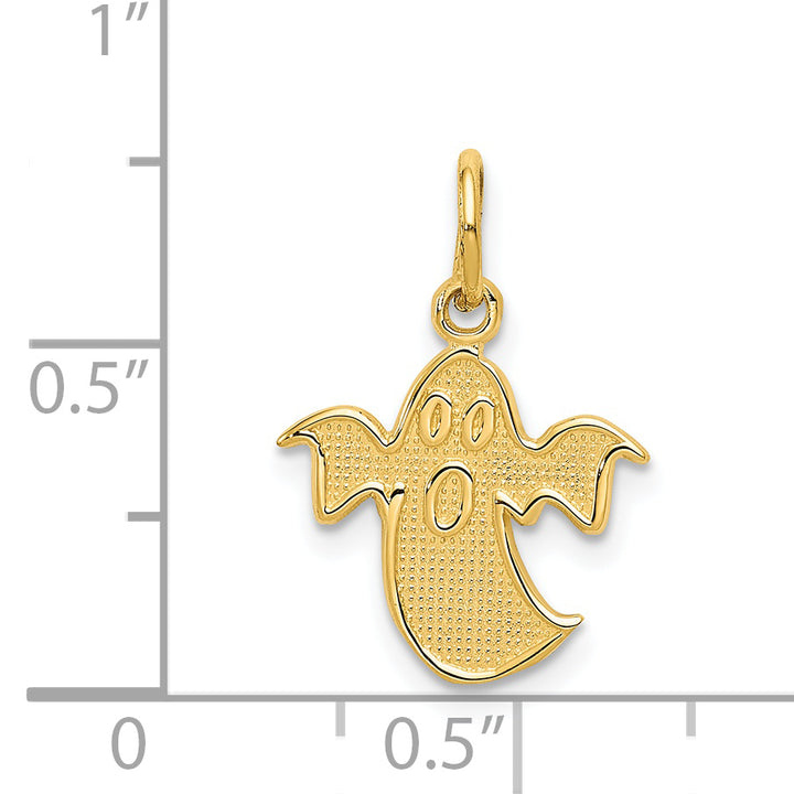 14k Yellow Gold Textured Finish Ghost Charm Pendant
