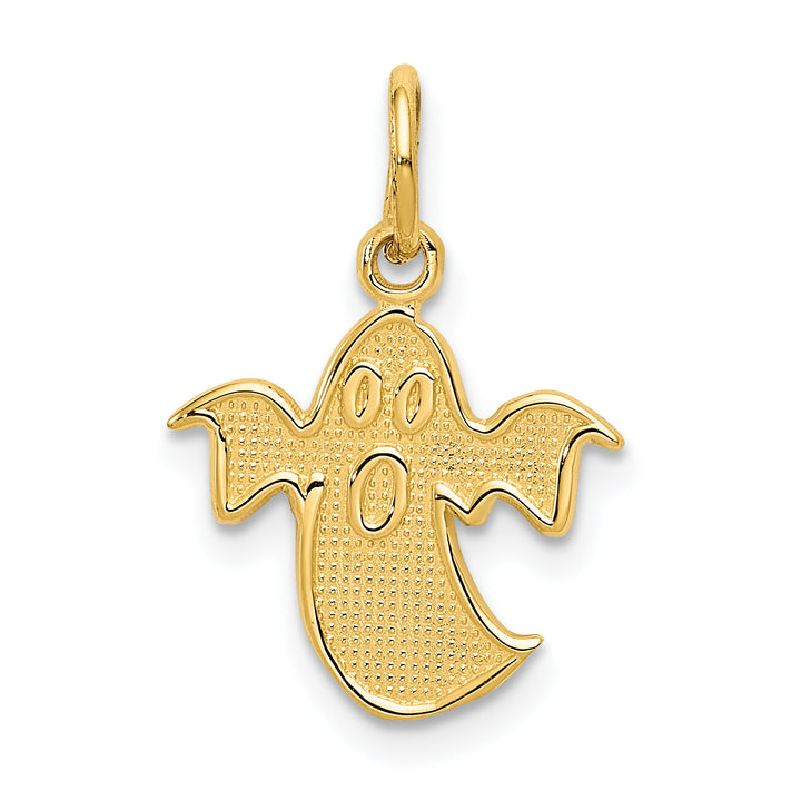 14k Yellow Gold Textured Finish Ghost Charm Pendant