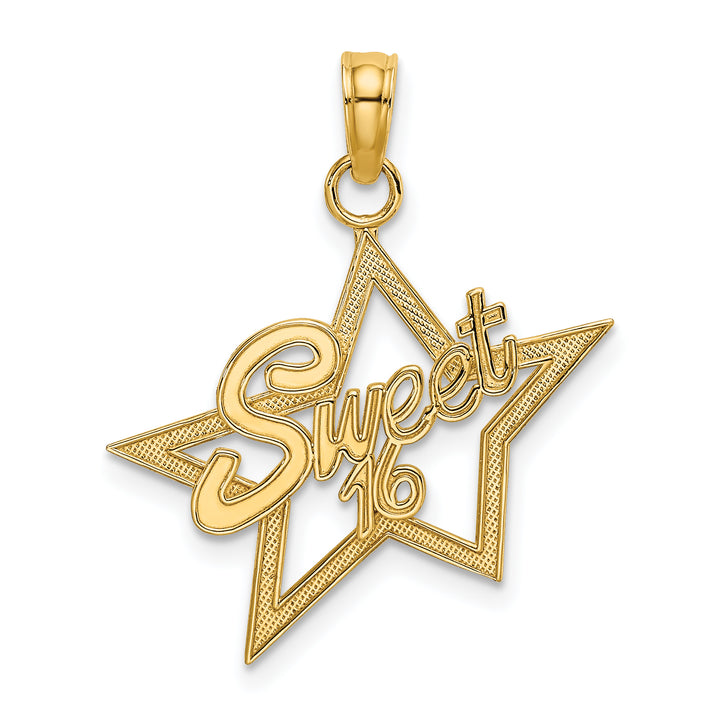 14k Yellow Gold SWEET 16 Pendant