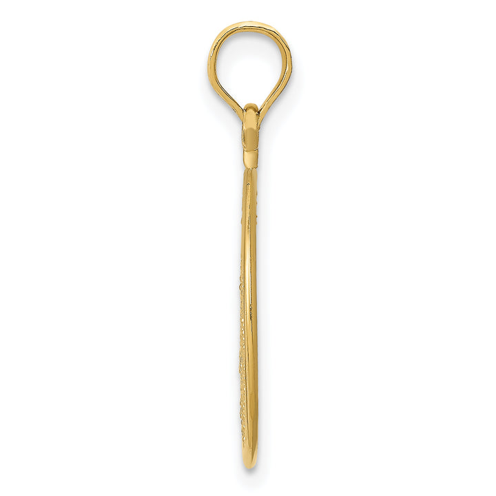 14k Yellow Gold Filigree Design Round Pendant