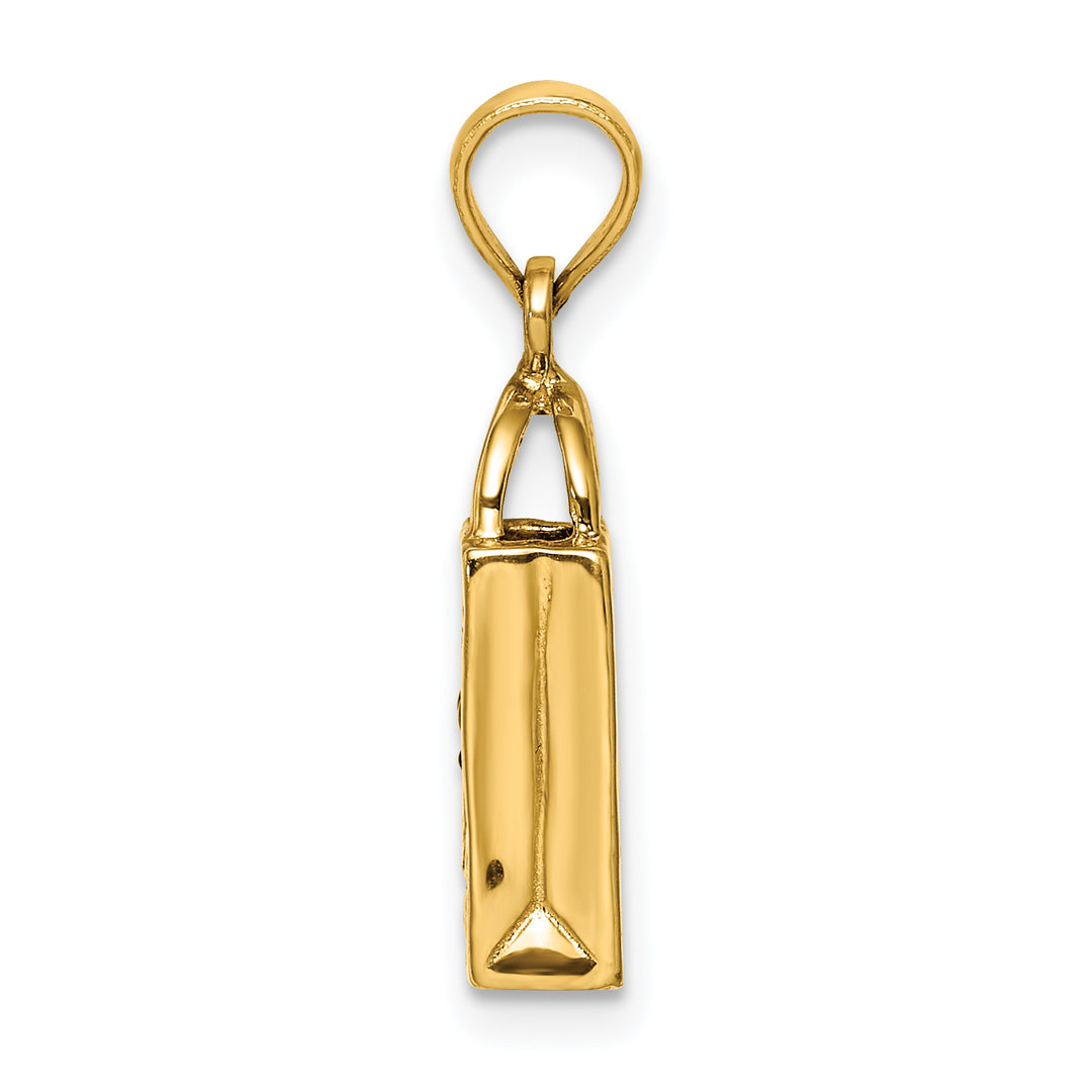 14K Yellow Gold 3-D Jack-o-Lantern Trick or Treat Bag Charm Pendant