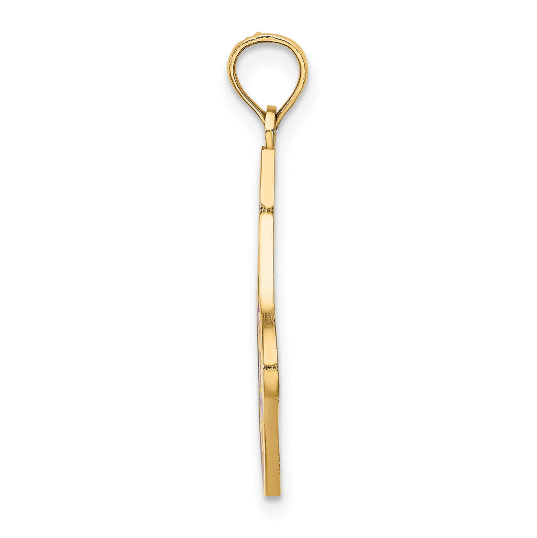 14K Yellow Gold HO HO HO Christmas Stocking Charm Pendant