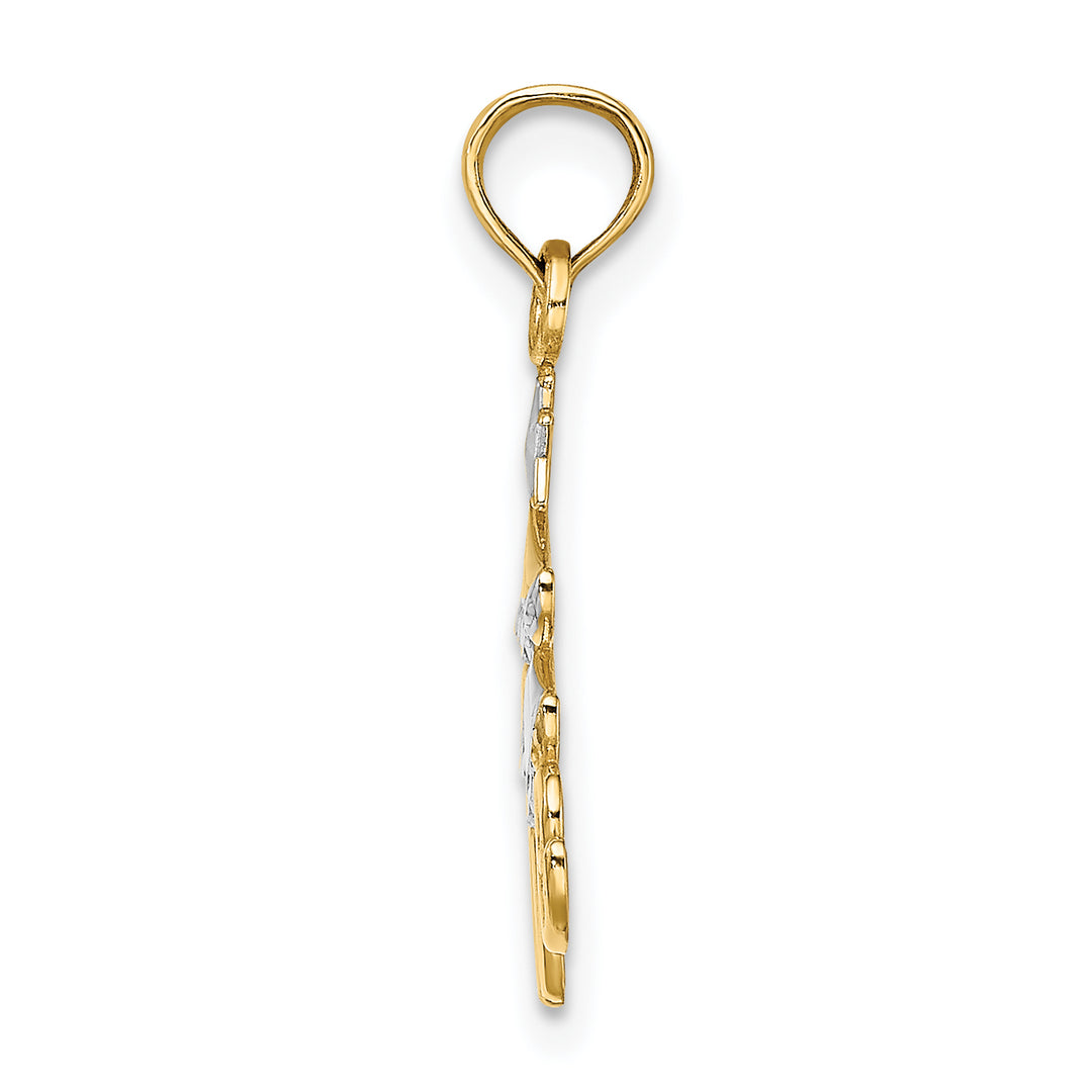 14k Yellow, White Gold LOVE Christmas Tree Charm Pendant