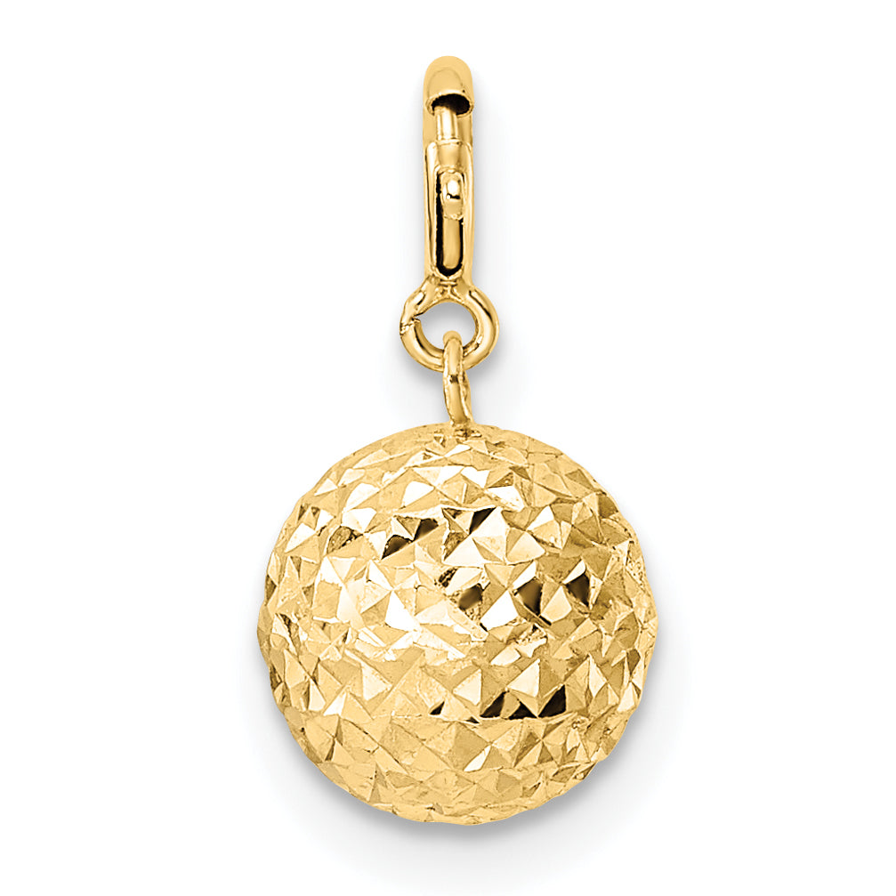 14K Yellow Gold D.C Ball with Spring Ring Clasp Charm