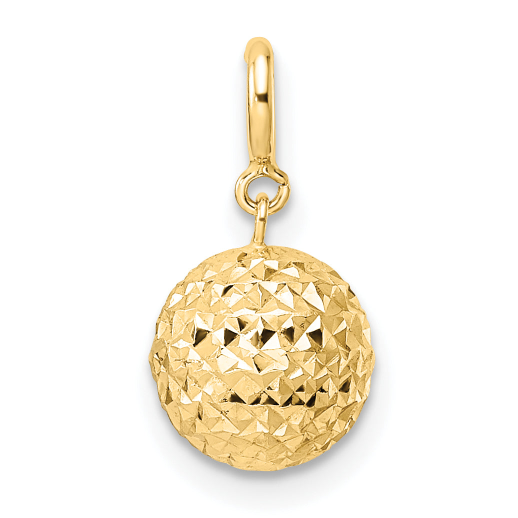 14K Yellow Gold D.C Ball with Spring Ring Clasp Charm
