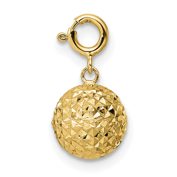 14K Yellow Gold D.C Ball with Spring Ring Clasp Charm