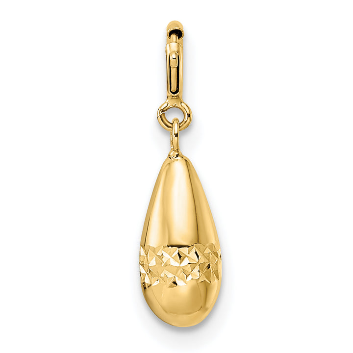14K Yellow Gold D.C Teardrop Design with Spring Ring Clasp Charm