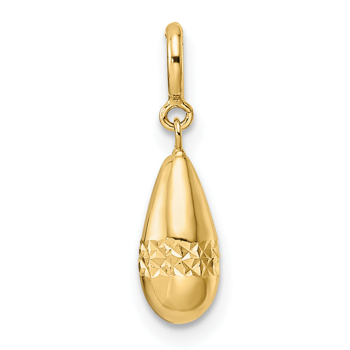 14K Yellow Gold D.C Teardrop Design with Spring Ring Clasp Charm