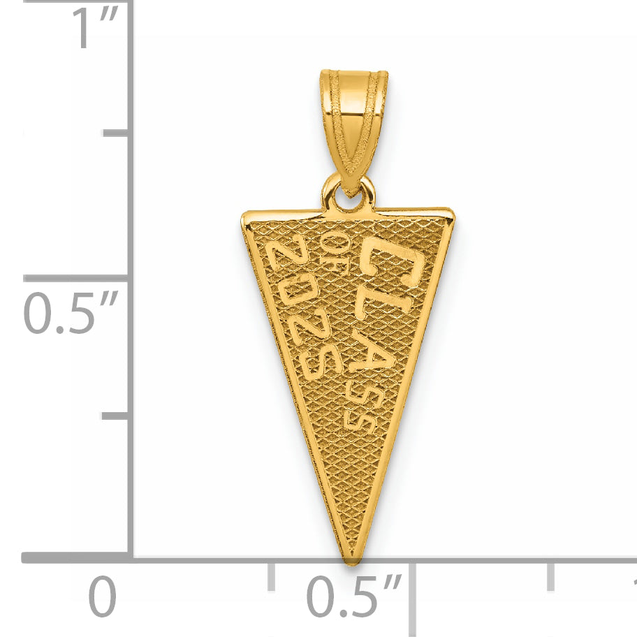 14K Yellow Gold Class Of 2025 Rally Flag Graduation Charm