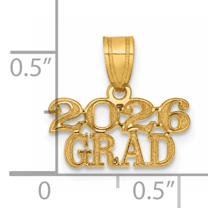 14k Yellow Gold Polished Finish 2026 GRAD Charm