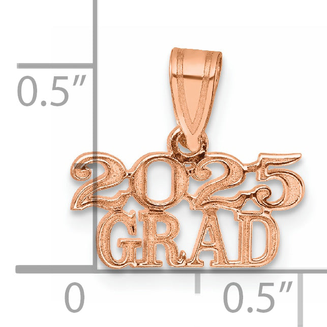 14K Rose Gold Polished Finish 2025 GRAD Charm