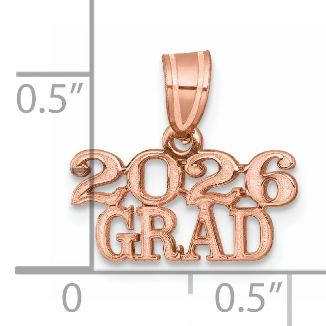 14K Rose Gold Polished Finish 2026 GRAD Charm