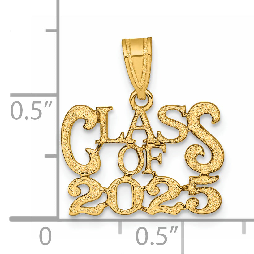 14k Yellow Gold CLASS OF 2025 Charm Pendant