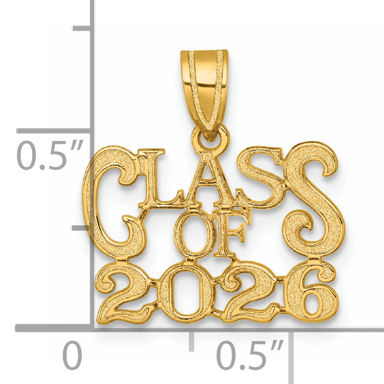 14k Yellow Gold CLASS OF 2026 Charm
