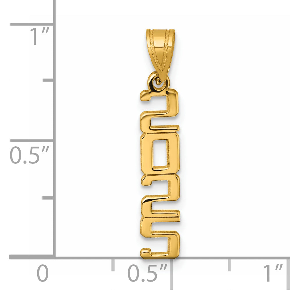 14K Yellow Gold Polished Vertical 2025 Charm