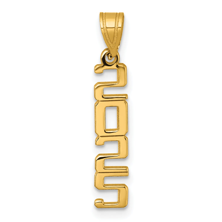 14K Yellow Gold Polished Vertical 2025 Charm