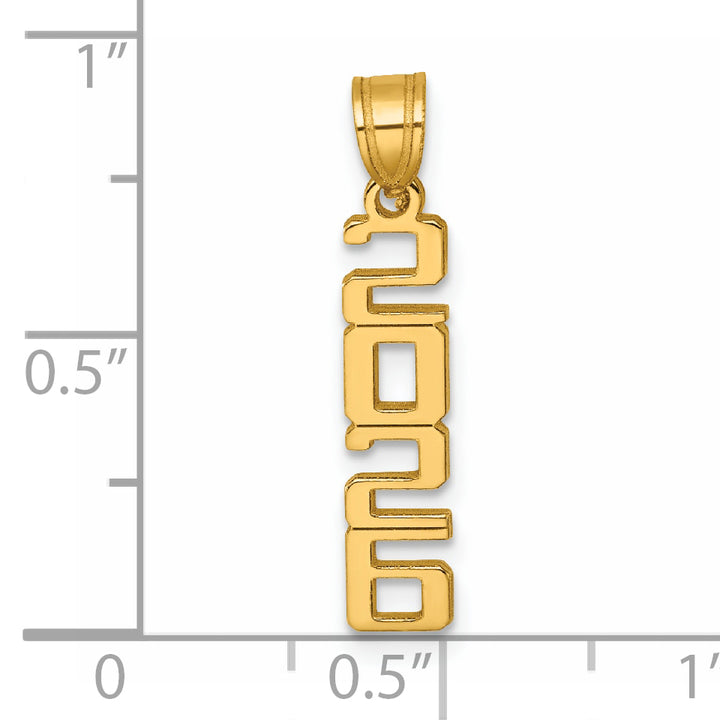 14K Yellow Gold Polished Vertical Shape 2026 Charm